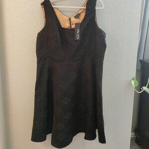 City Chic Black Check Jacquard Dress XXL - NWT